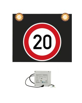 Značka s výstražným světlem 230V, 20 km