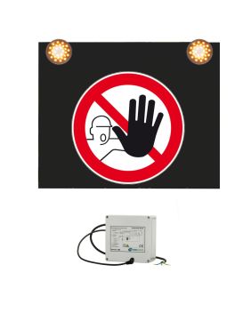 Značka s výstražným světlem 230V, Zákaz vstupu nepovolaným osobám