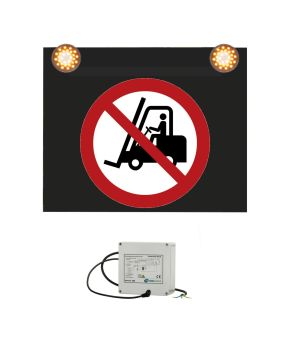 Značka s výstražným světlem 230V, Zákaz provozu motorových vozíků