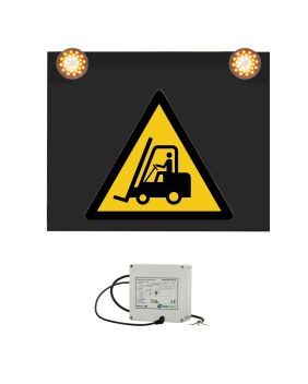 Značka s výstražným světlem 230V, Nebezpečí střetu s vozíky