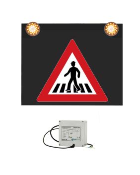 Značka s výstražným světlem 230V, Pozor, přechod pro chodce
