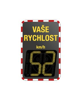 Měřič rychlosti vozidel na baterii - jednobarevné LED