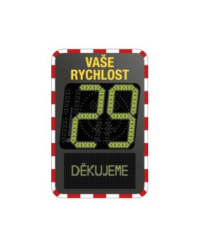 Solární měřič rychlosti vozidel s textovým panelem - vícebarevné LED
