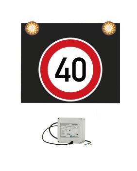 Značka s výstražným světlem 230V, 40 km