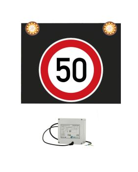 Značka s výstražným světlem 230V, 50 km
