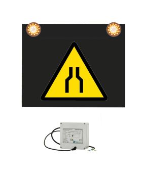Značka s výstražným světlem 230V, Zúžení vozovky